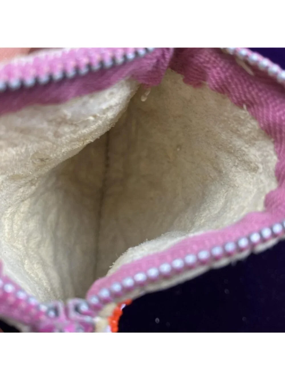 Vintage 1940s Plains Indian Seed Bead Bead Zip Pouch Bag 40s pink Tones